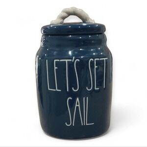 Rae Dunn Let's Set Sail Nautical Coastal‎ Blue Canister